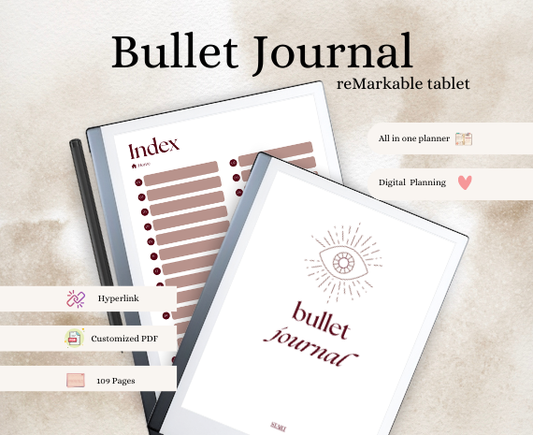 Digital bullet journal - Organize Your Life with the Elegant Bordeaux Digital Bullet Journal