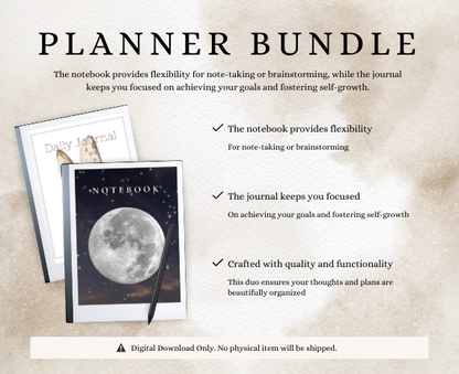 Daily Journal & Notebook planner bundle