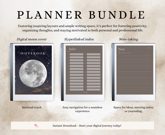 Daily Journal & Notebook planner bundle