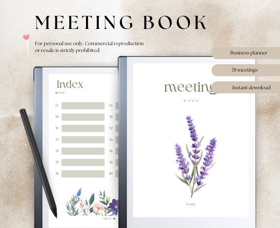 Meeting book - Subtle, elegant artwork for a touch of creativity