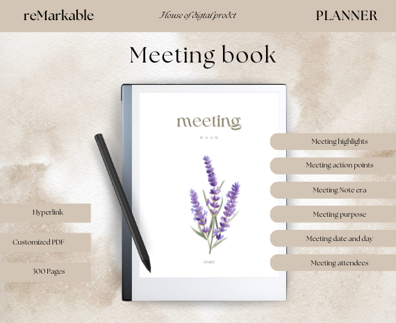 Meeting book - Subtle, elegant artwork for a touch of creativity