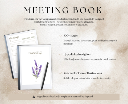 Meeting book - Subtle, elegant artwork for a touch of creativity