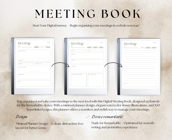 Meeting book - Subtle, elegant artwork for a touch of creativity