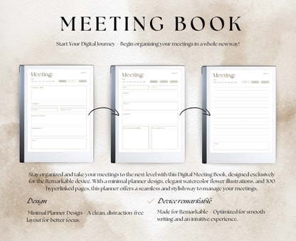 Meeting book - Subtle, elegant artwork for a touch of creativity