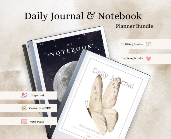 Daily Journal & Notebook planner bundle