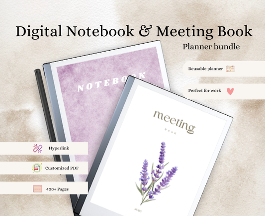 Meeting book + Notebook perfect for work, meetings, and note-taking.