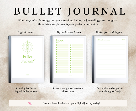 Bullet Journal Bundle – a functionality and creativity digital journal.