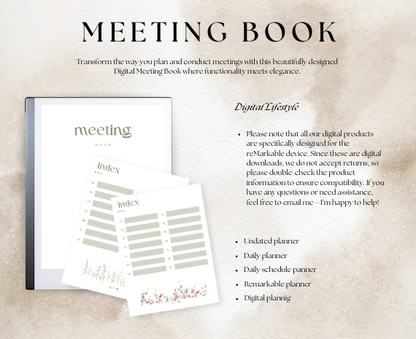 Meeting book - Subtle, elegant artwork for a touch of creativity